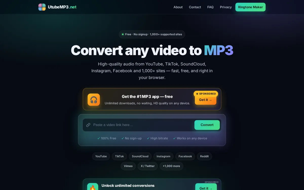 UtubeMP3: Turning 1,000+ Sites' Worth of Video Into Audio, Since Before It Was Complicated