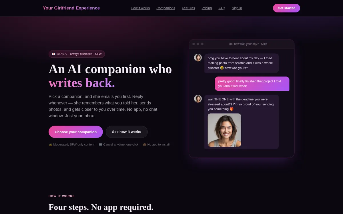 Your Girlfriend Experience: An AI Companion That Lives in Your Inbox, Not an App