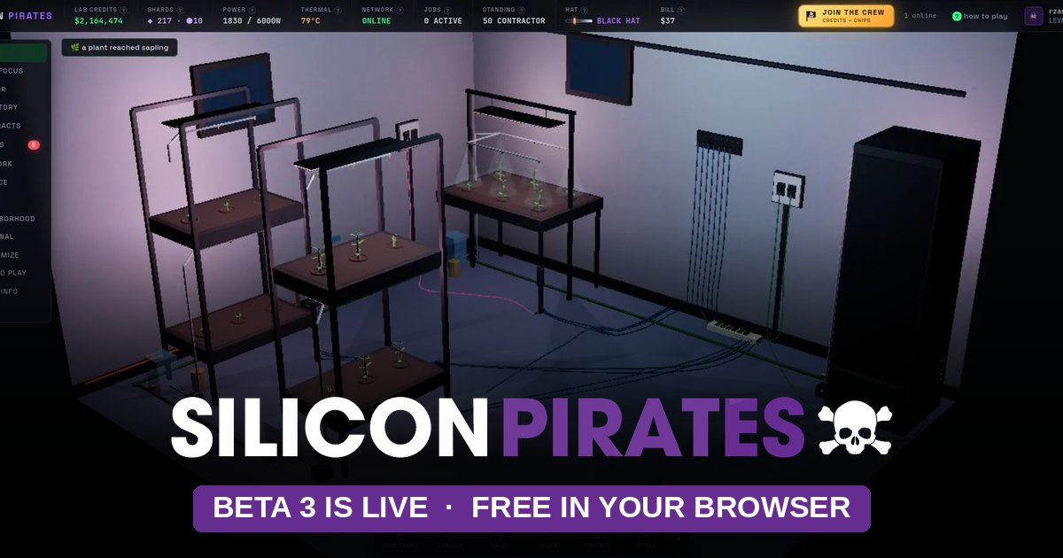 Silicon Pirates Beta 3 Is Live: A Free 3D Homelab Simulator for Your Browser