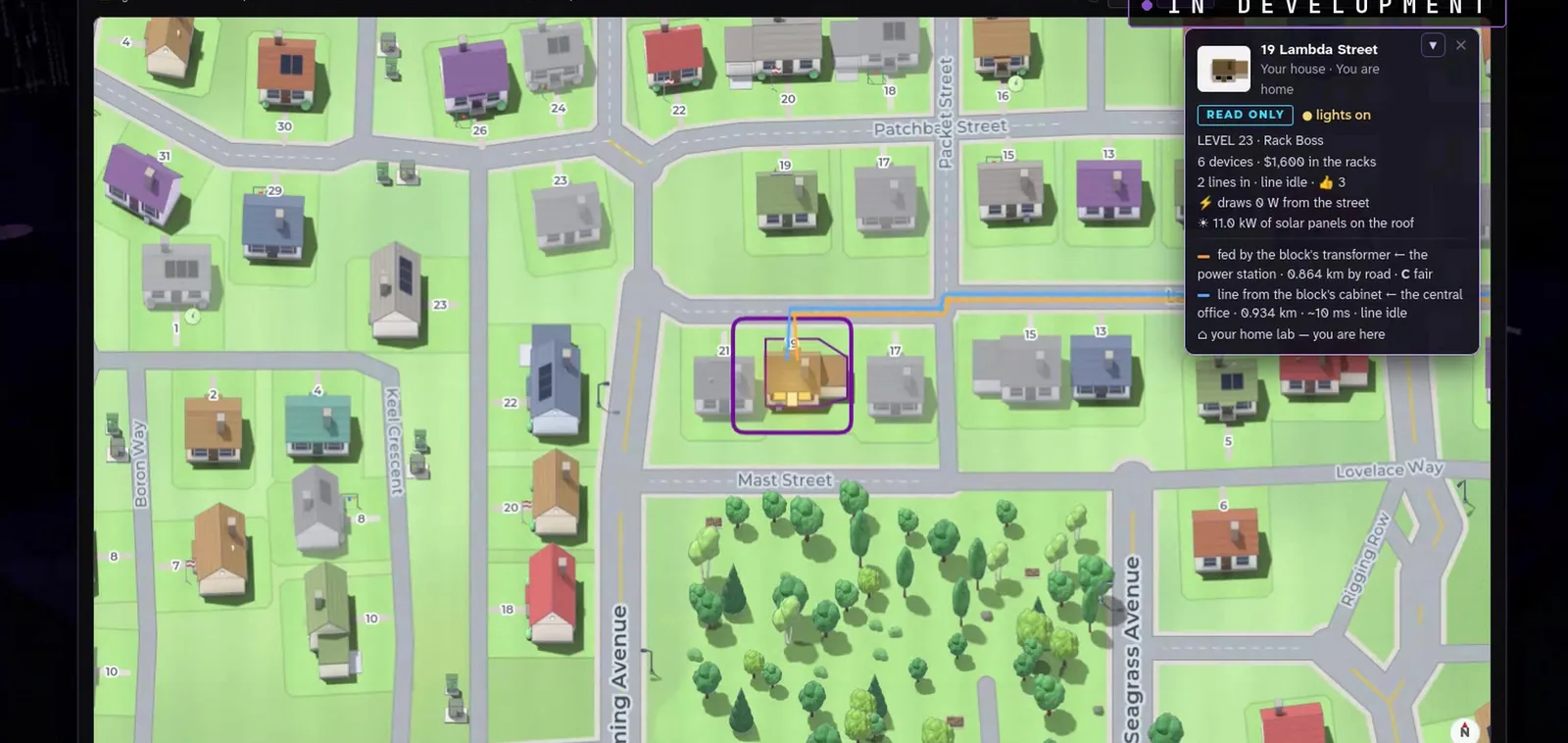 Silicon Pirates World Update: the overhead map of Port Silicon from the current development build